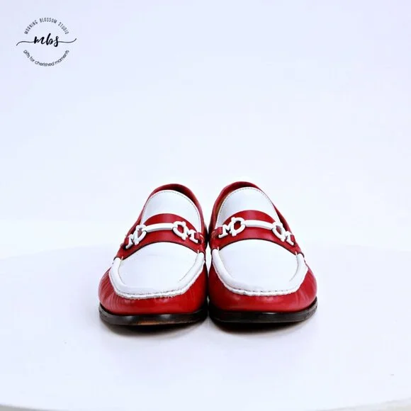 Bruno Magli Kurt Leather Loafers Red White Men 10 - Picture 3 of 14